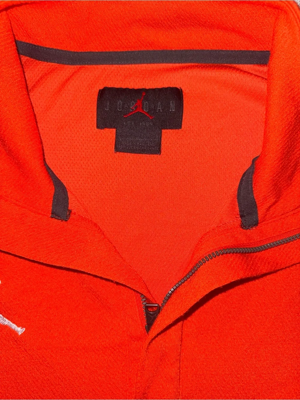 Jordan Bright Orange Quarter-Zip Pullover with White Jumpman
